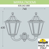 Уличный настенный светильник FUMAGALLI MIRRA/NOEMI E35.142.000.WYH27