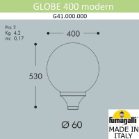 Уличный светильник на столб FUMAGALLI GLOBE 400 modern G41.000.000.LYE27