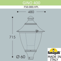 Уличный светильник на столб FUMAGALLI GINO F50.000.000.LXH27