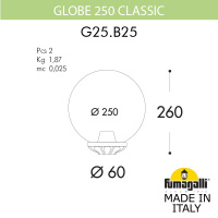 Уличный светильник на столб FUMAGALLI GLOBE 250 Classic G25.B25.000.AXE27