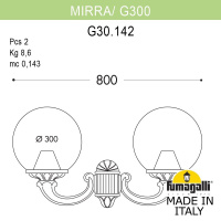 Уличный настенный светильник FUMAGALLI MIRRA/G300 G30.142.000.AYE27