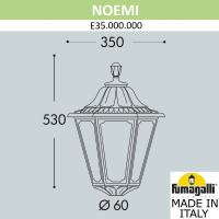 Уличный светильник на столб FUMAGALLI NOEMI E35.000.000.BYH27