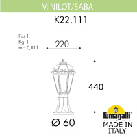 Ландшафтный светильник FUMAGALLI MINILOT/SABA K22.111.000.BYF1R