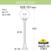 Ландшафтный светильник FUMAGALLI MIZAR.R/G250 G25.151.000.AZE27