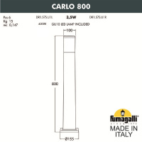 Ландшафтный светильник FUMAGALLI CARLO 800 DR1.575.000.WXU1L
