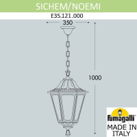 Уличный подвесной светильник FUMAGALLI SICHEM/NOEMI E35.121.000.WYH27