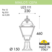 Ландшафтный светильник FUMAGALLI MINILOT/CEFA U23.111.000.AXF1R