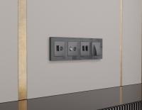 Комплект механизма компьютерной двойной розетки RJ-45 (8P8C) CAT6 с автоматической защитной шторкой Ambrella Volt Alfa MA662110 Комплект механизма компьютерной двойной розетки RJ-45 (8P8C) CAT6 с автоматической защитной шторкой Ambrella Volt Alfa MA662110