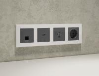 Комплект механизма компьютерной розетки RJ-45 (8P8C) CAT6A экранированной с автоматической защитной шторкой Ambrella Volt Alfa MA662005 Комплект механизма компьютерной розетки RJ-45 (8P8C) CAT6A экранированной с автоматической защитной шторкой Ambrella Volt Alfa MA662005